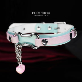 Cotton Candy Puppy - Choker Tulang Pastel Biru & Pink