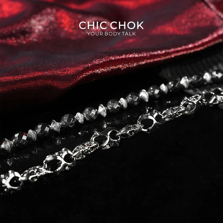 [Rebellious Baroque] Alien Pearl Double-Layer Trouser Chain - CHICCHOK - pants chain