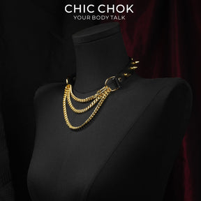 CHICCHOK [Sin aliento con puntas] Gargantilla negra con puntas Elegante gargantilla con puntas