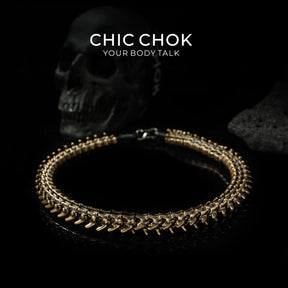 [CHICCHOK] Dragon Themed Choker - Bone Charm Elegance, A Fusion of Strength and Softness in a Choker Design Highlights(Bronze)