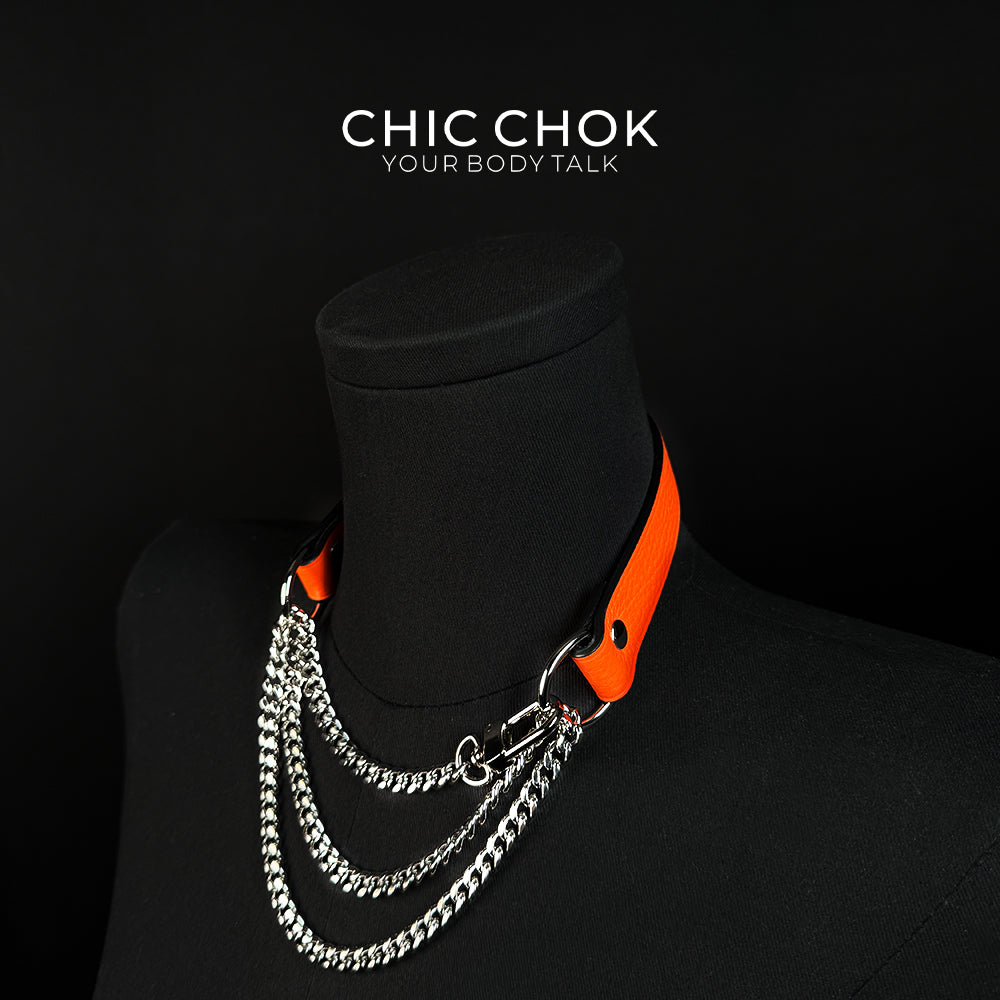 CHICCHOK [Breathless] Pulling Fashion and Fun Choker(Orange)
