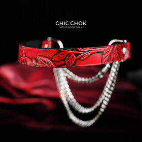 CHICCHOK [Breathless] Pulling Fashion and Fun Choker(Black and Red Pattern)