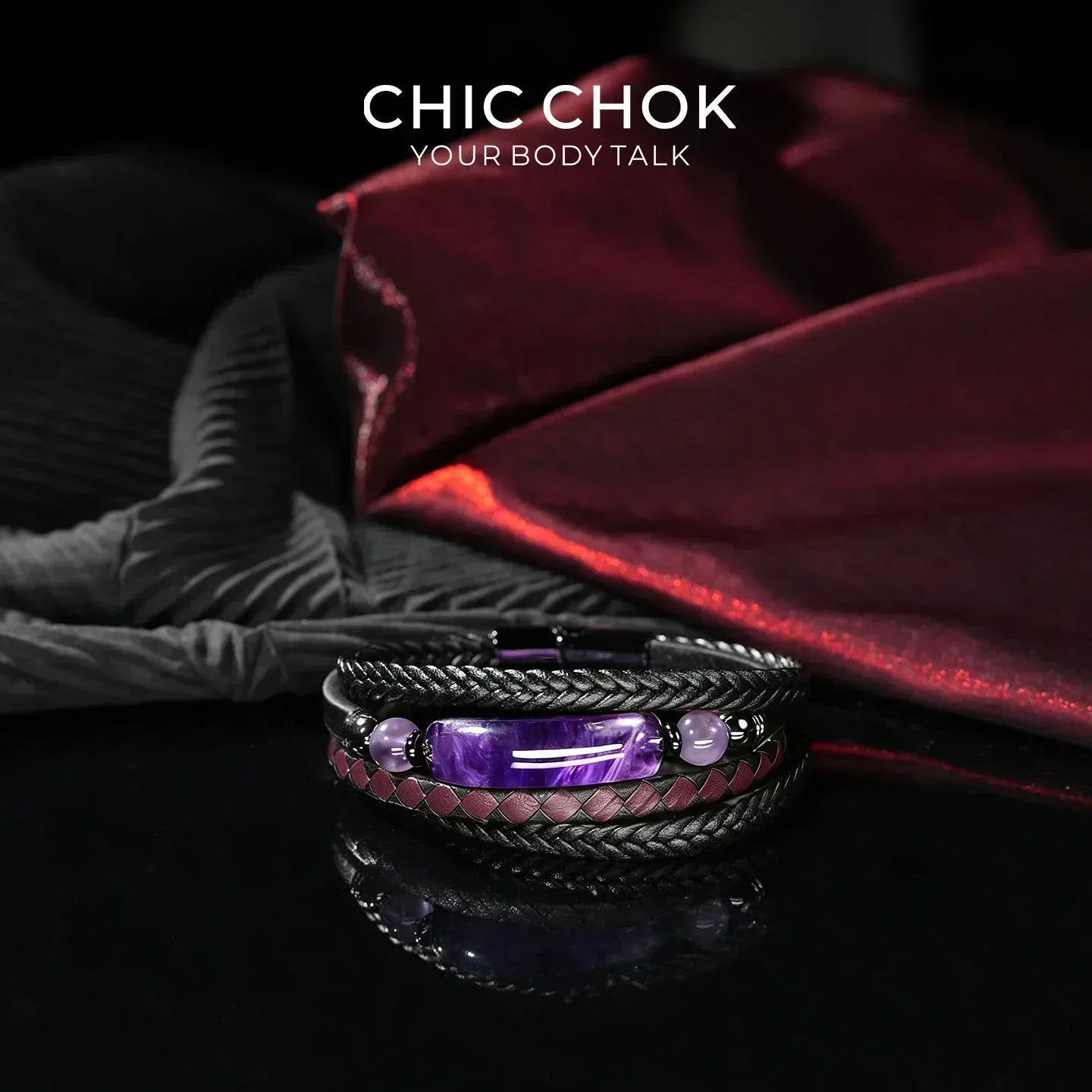 Violet in Flame - CHICCHOK - Bracelet, Crystal Bracelet