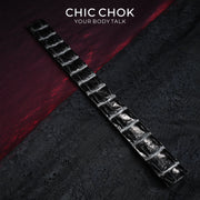 CHICCHOK Obsidian Spine Genuine Crocodile Leather Paddle | Luxury Exotic Crocodile Skin Spanker | Dark Erotica Gothic Fetish Bondage Toy