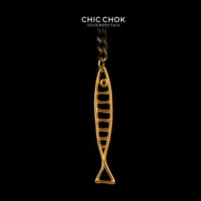 CHICCHOK Gilded Star Haven Y-Lariat Necklace | 18K Gold Plated Stainless Steel Cuban Chain | Vintage Textured Crushed Gold Heart Pendant Coquette Jewelry