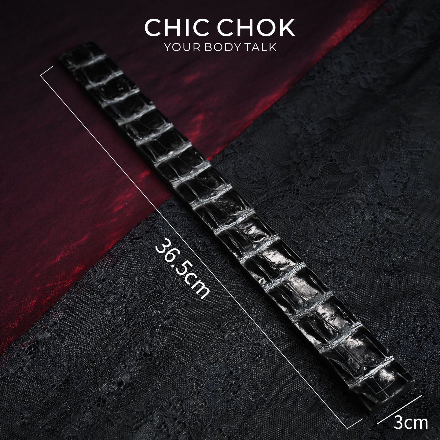 CHICCHOK Obsidian Spine Paddle Kulit Buaya Asli | Spanker Kulit Buaya Eksotis Mewah | Mainan Bondage Fetish Gotik Erotika Gelap