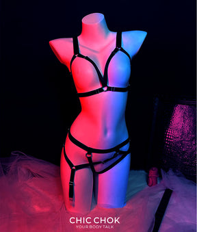 CHICCHOK Punk Body Harness Set  | Dark Luxury Subversive Body Jewelry & Lingerie