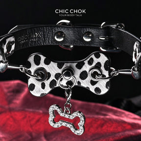 CHICCHOK [Spotty Pup] - Choker Fashion Adjustable Bulu Kuda Klasik Bintik Hitam