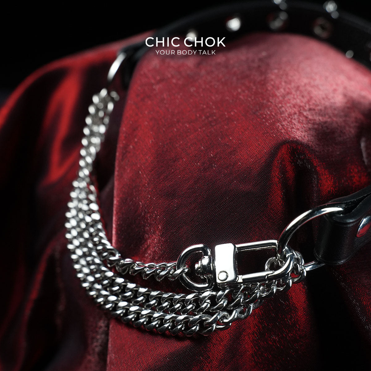 CHICCHOK Synapse Pulse | Choker cyberpunk con punte | Collare industriale nero opaco