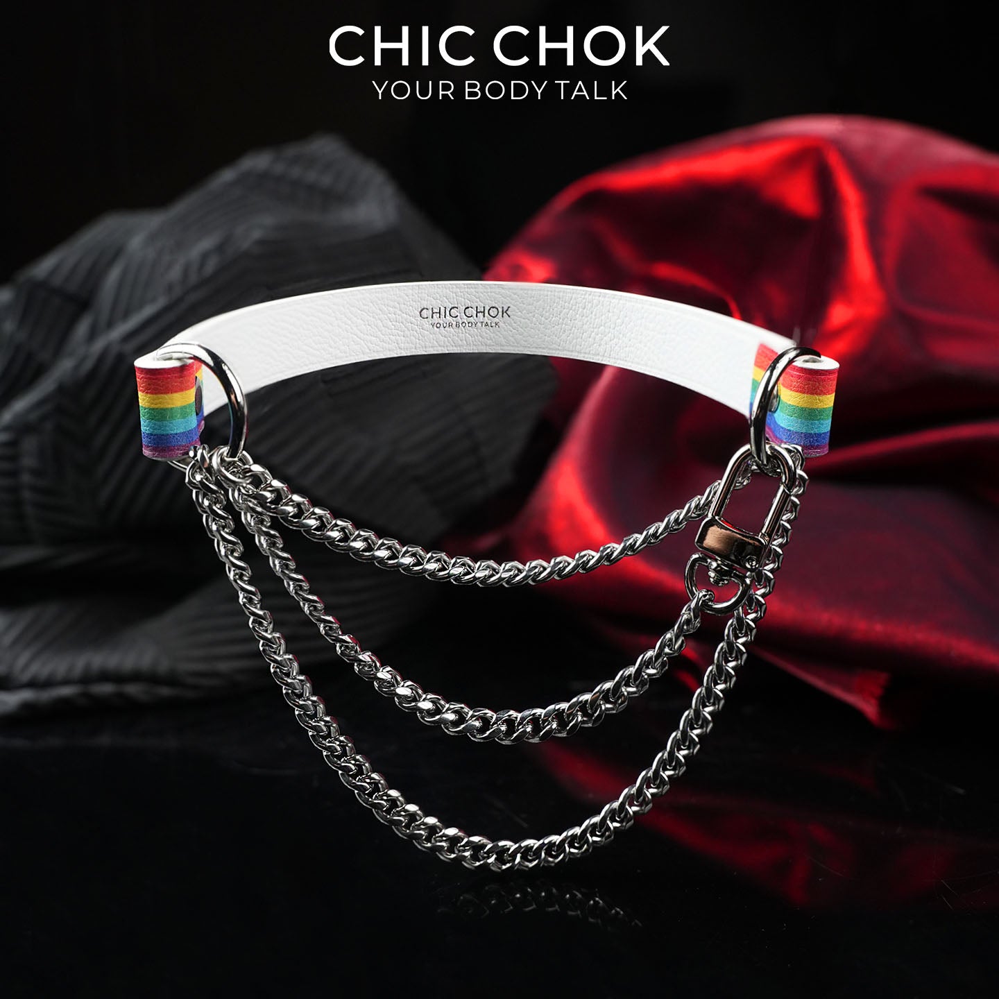 CHICCHOK [Breathless] Ras-du-cou arc-en-ciel, mode et jeu de traction