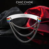 CHICCHOK [Breathless] Ras-du-cou arc-en-ciel, mode et jeu de traction