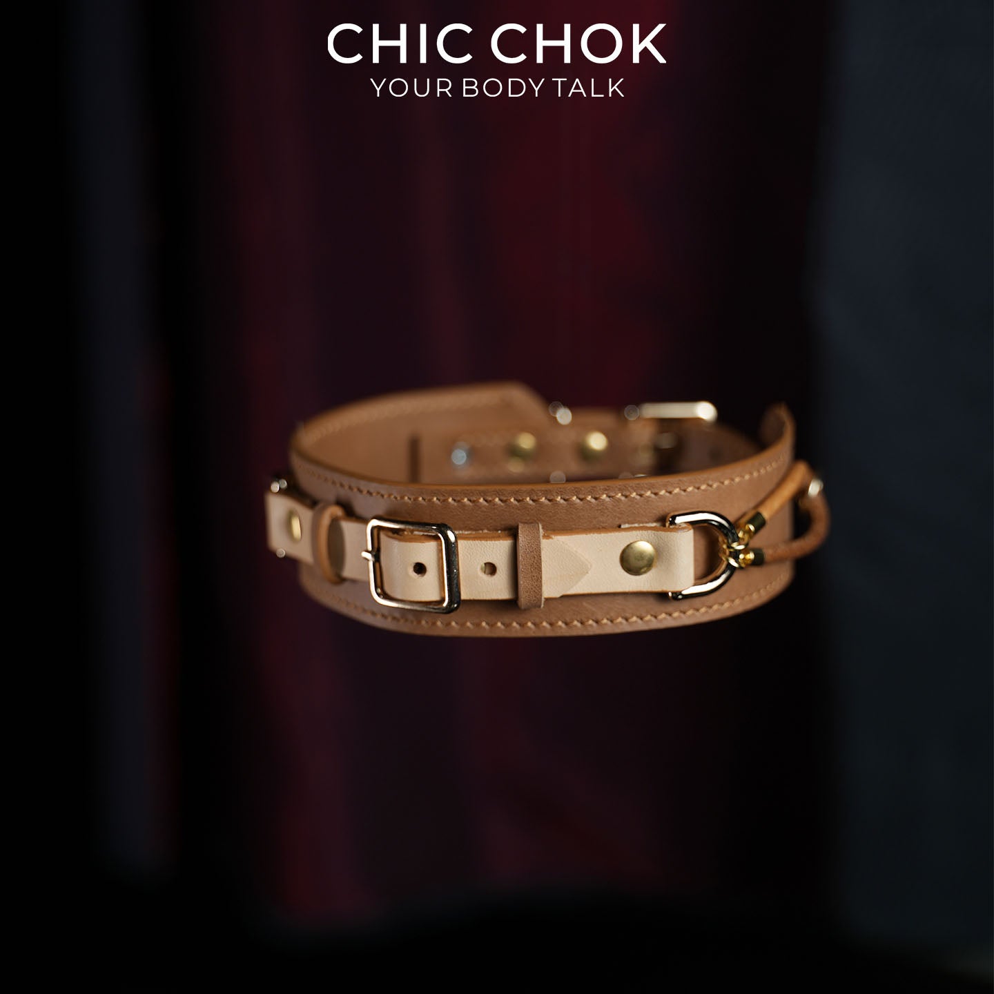 Gargantilha CHICCHOK Western Equestrian em couro legítimo | Colar com fivela harness retrô cowboy | Joia alternativa de luxo com cordão de couro marrom trançado