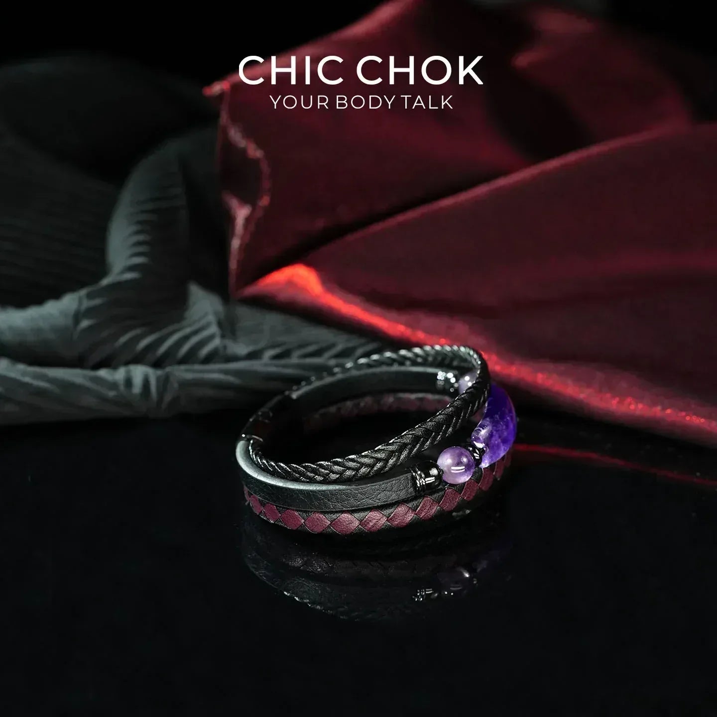 Violet in Flame - CHICCHOK - Bracelet, Crystal Bracelet