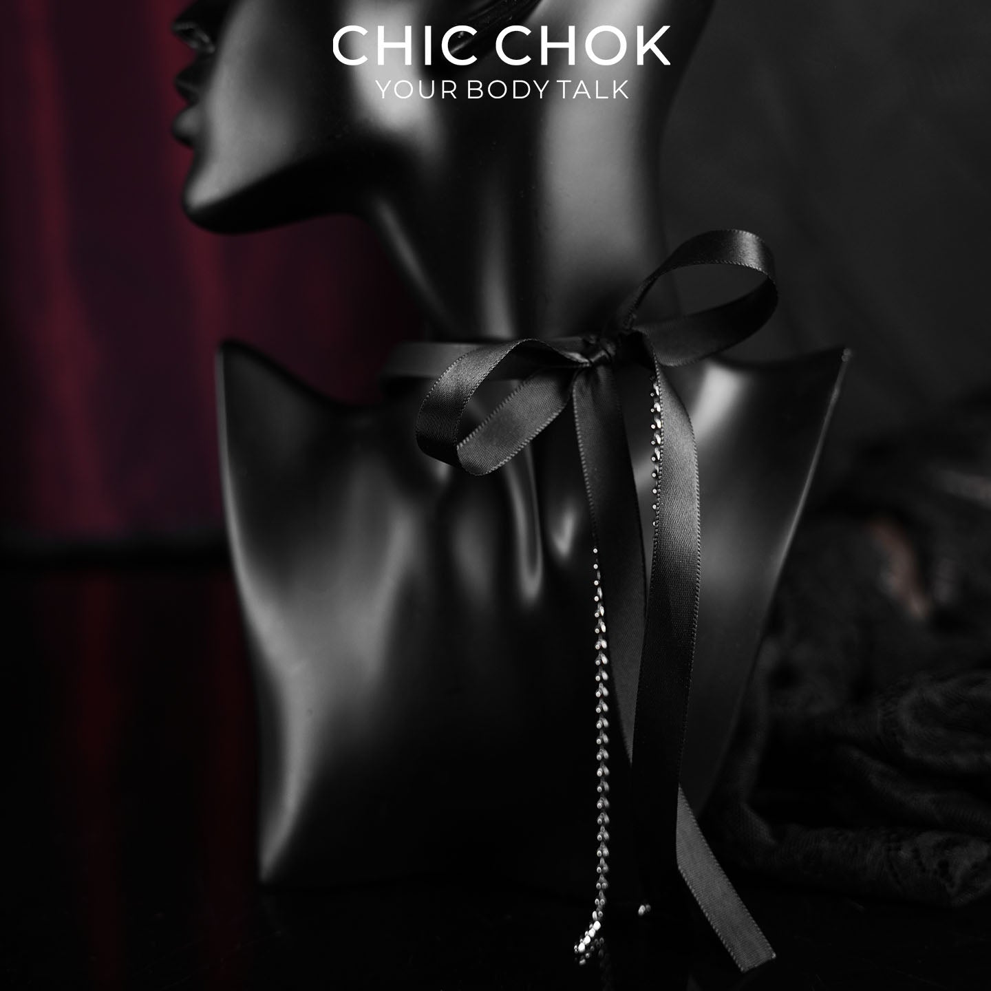 CHICCHOK Satin Shadow Genuine Leather Choker | Gothic Ribbon Bowknot Necklace | Balletcore Quiet Luxury Black Silk Tassel Collar Alternative Jewelry