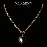 CHICCHOK Crimson Heart Y-Lariat Necklace | Gold Stainless Steel OT Toggle Chain | Dark Coquette Faceted Resin Heart Pendant Jewelry