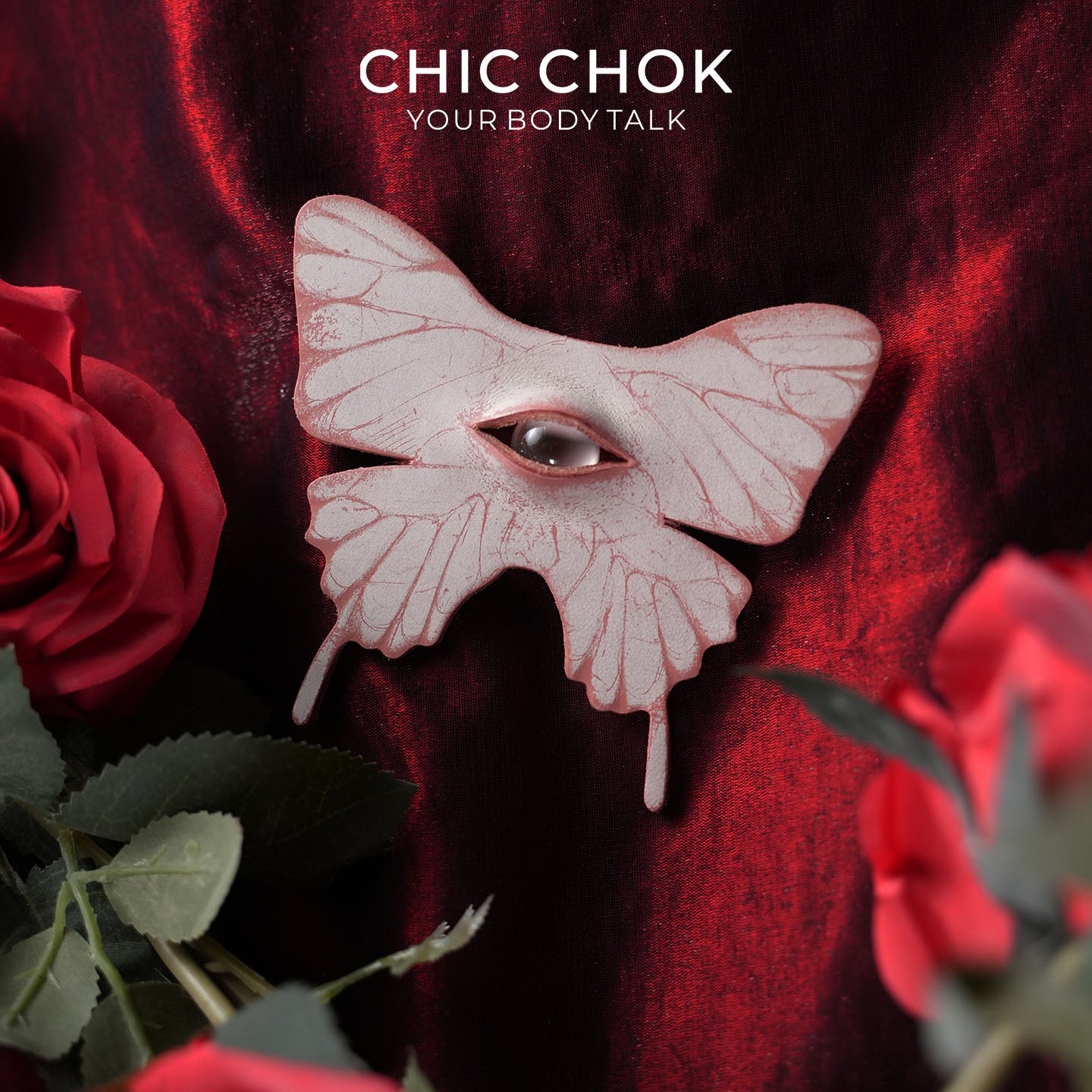 Liontin Kulit CHICCHOK Occult Psych-Butterfly | Pin Bros Mata Kaca Gotik | Charm Tas Cyber Punk Taksidermi Creepy Cute