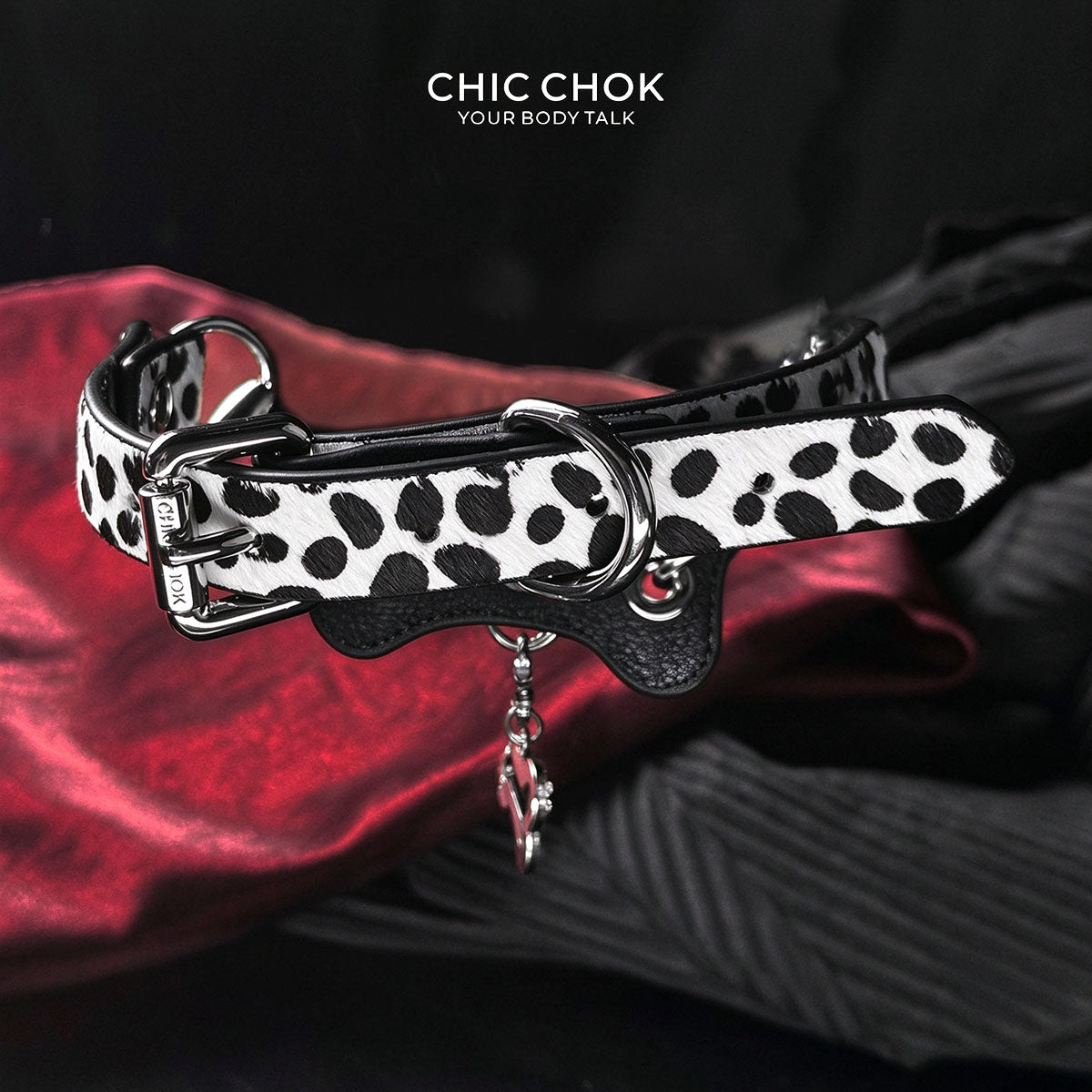 CHICCHOK [Spotty Pup] - Choker Fashion Adjustable Bulu Kuda Klasik Bintik Hitam