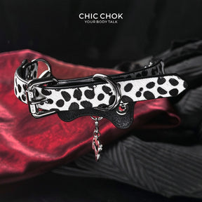 CHICCHOK [Spotty Pup] - Choker Fashion Adjustable Bulu Kuda Klasik Bintik Hitam
