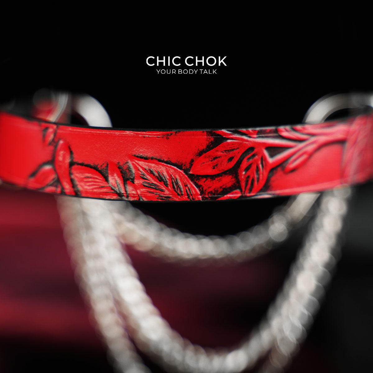 CHICCHOK [Breathless] Pulling Fashion and Fun Choker(Black and Red Pattern)