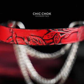 CHICCHOK [Breathless] Pulling Fashion and Fun Choker(Black and Red Pattern)