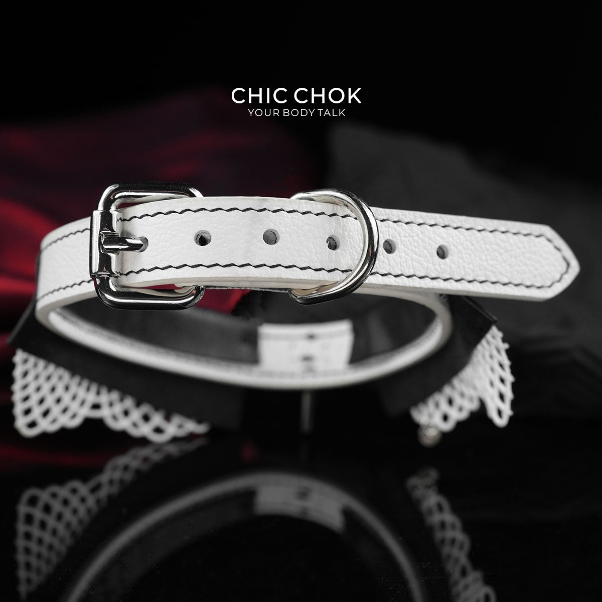 CHICCHOK "Clerical Precept" Hand-Stitched Leather Choker | Gothic Nun Cross Collar | Dark Ascetic Subculture Neckwear