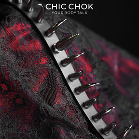 CHICCHOK Thorn Wasteland Genuine Leather Choker | Gothic Punk Rock Asymmetric Spike Collar | Luxury Heavy Metal Motorcycle Biker Subversive Jewelry