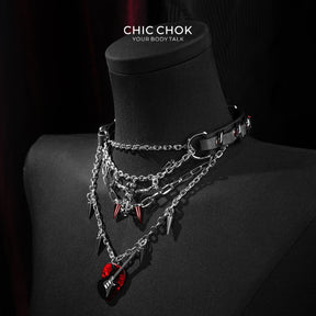 CHICCHOK Crimson Requiem: Choker Festival Heavy Metal dengan Charm Gitar & Tengkorak