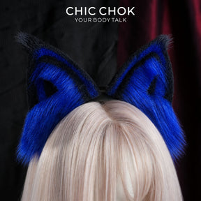 CHICCHOK Pink Haze Animatronic Neko Ears | Moving Plush Cat Ear Headband | Pastel Goth Cyber Cosplay Accessory