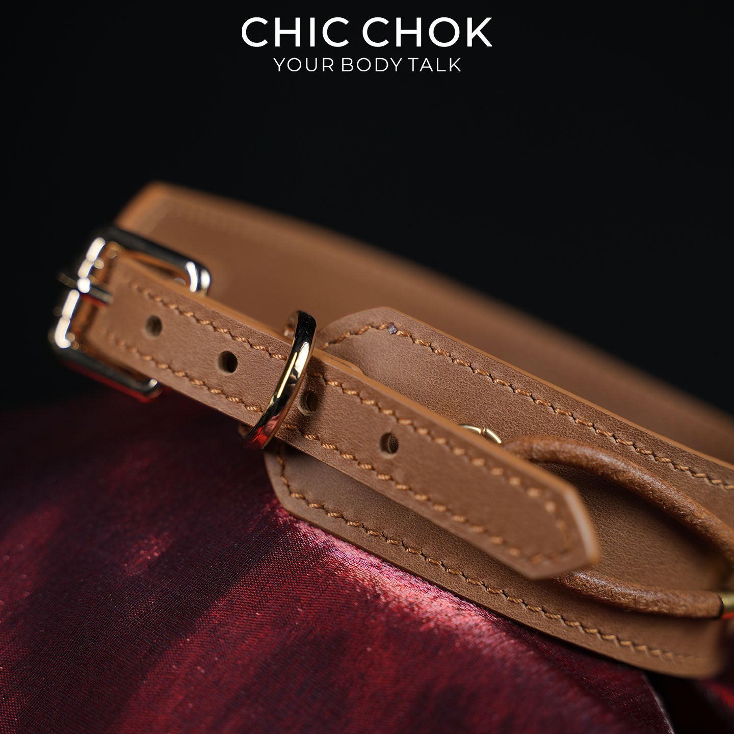 Gargantilha CHICCHOK Western Equestrian em couro legítimo | Colar com fivela harness retrô cowboy | Joia alternativa de luxo com cordão de couro marrom trançado