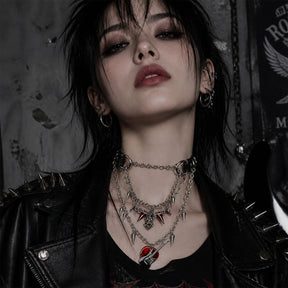 CHICCHOK Crimson Requiem: Choker Festival Heavy Metal dengan Charm Gitar & Tengkorak