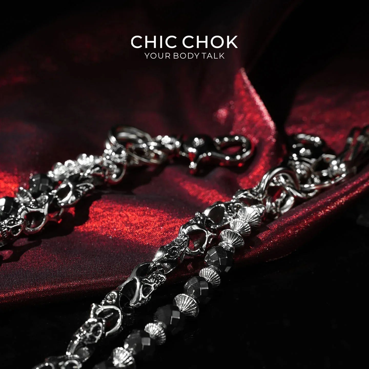 [Rebellious Baroque] Alien Pearl Double-Layer Trouser Chain - CHICCHOK - pants chain