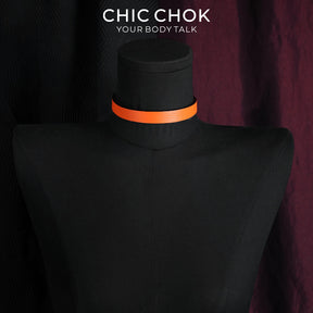 CHICCHOK Crimson Thorn Vine Genuine Leather Choker | Gothic Retro Red & Black Patterned Collar | Luxury Minimalist Cyber Goth Plain Band