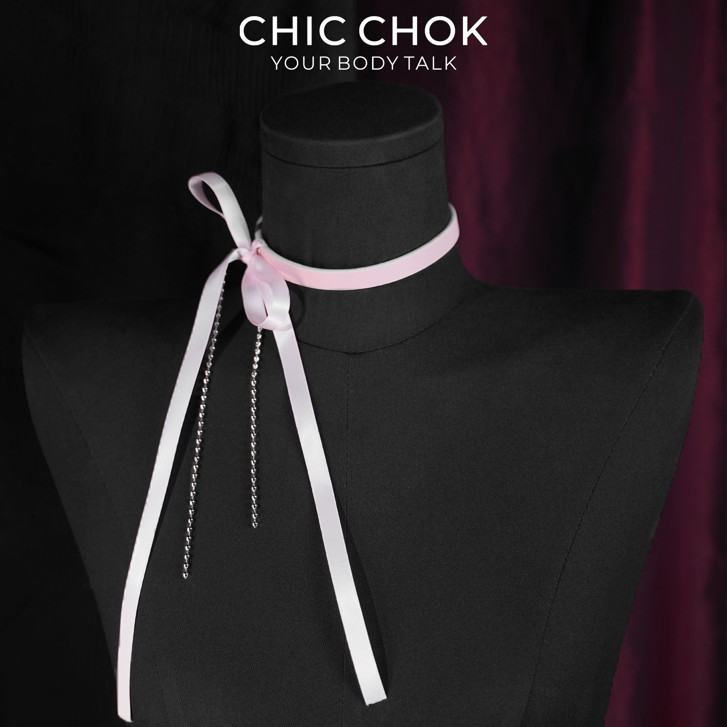 CHICCHOK Satin Shadow Genuine Leather Choker | Gothic Ribbon Bowknot Necklace | Balletcore Quiet Luxury Black Silk Tassel Collar Alternative Jewelry