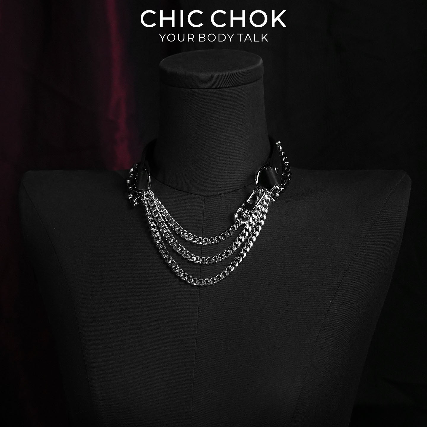 CHICCHOK Gothic Stigmata Choker | Top-Grain Genuine Leather Hollow Flame Pendant Necklace | Cyber Wasteland Industrial Collar