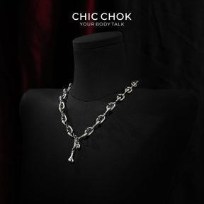 Raven Skull Core Chain Necklace