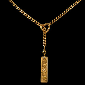 CHICCHOK Whispers of the Corona | Customized Tarot Major Arcana Y-Chain for the 12 Zodiac Signs | Heart-Shaped Clasp Vintage Gold Necklace | Dark Occult High-Street Accessories