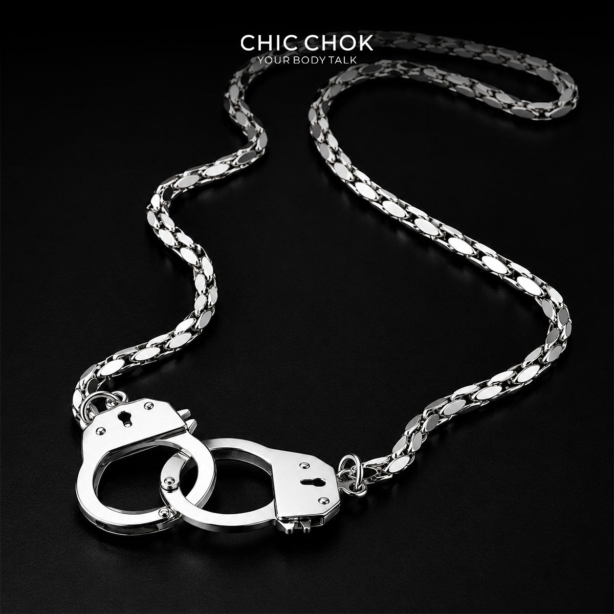 CHICCHOK Unbound Dual Rings 手錠ネックレス｜デタッチャブル ステンレススチール 二重レイヤーチョーカー｜サブバーシブ Y2K インダストリアルパンク マルチウェア Yラリエットチェーンジュエリー・敏感肌対応