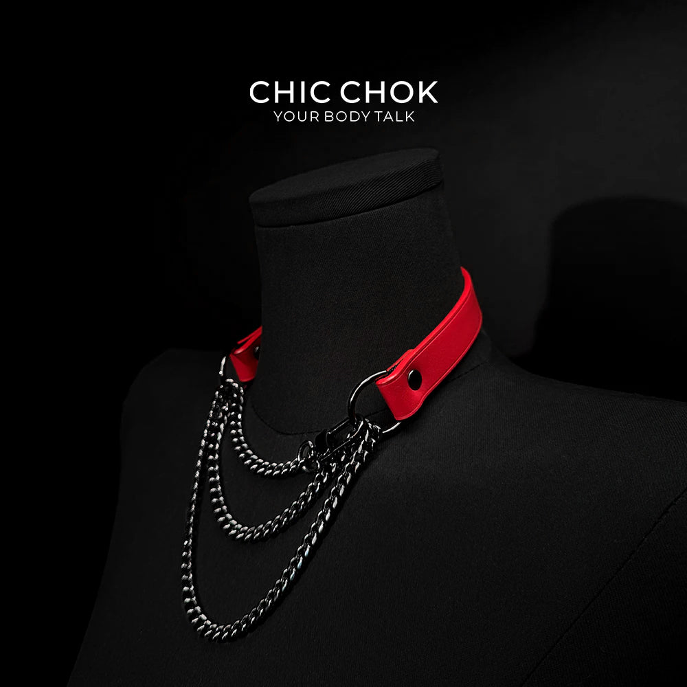 CHICCHOK [Breathless] Pulling Fashion and Fun Choker Red