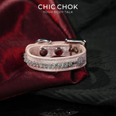 CHICCHOK Starfall Pink Corner Satin Bracelet | Gothic Glossy Pink Rhinestone Cuff | Coquette Y2K Pastel Goth Subversive Choker Wristband for Sensitive Skin