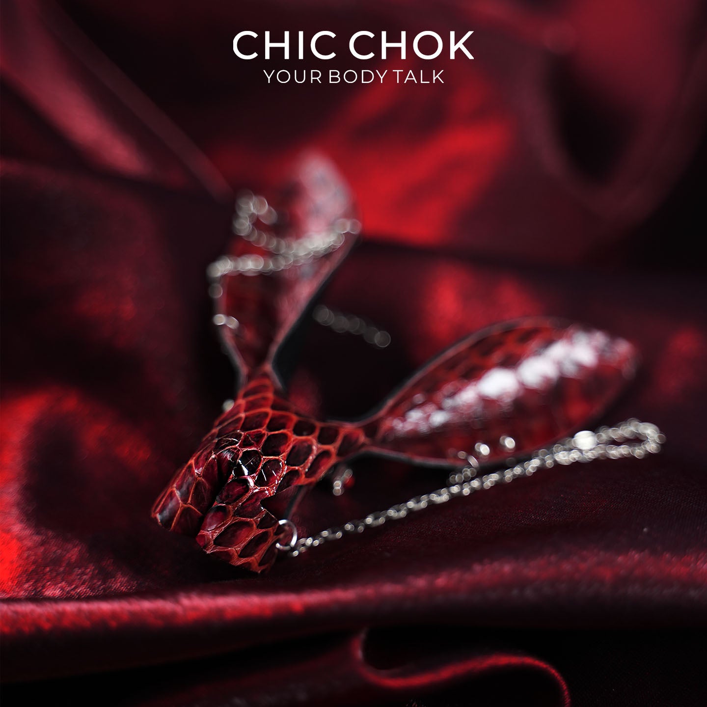 CHICCHOK Crimson Viper Rabbit | Genuine Burgundy Snakeskin Charm | Vampire Goth Bunny Pendant