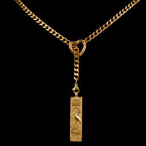 CHICCHOK Whispers of the Corona | Customized Tarot Major Arcana Y-Chain for the 12 Zodiac Signs | Heart-Shaped Clasp Vintage Gold Necklace | Dark Occult High-Street Accessories
