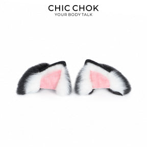 CHICCHOK Pink Haze Animatronic Neko Ears | Moving Plush Cat Ear Headband | Pastel Goth Cyber Cosplay Accessory