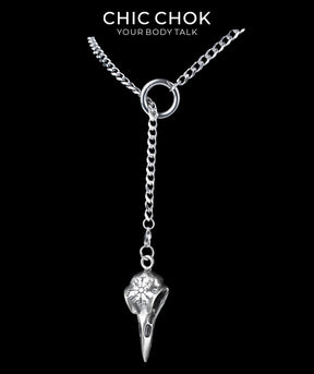 CHICCHOK Subversive Y-Lariat Chain Necklace | Gothic Stainless Steel Cuban Link Collar