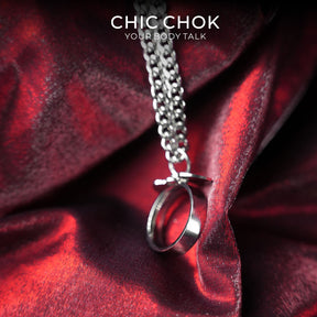 CHICCHOK Original Fingertip Shackle: Interactive Chain Ring - High-Quality Stainless Steel Darkwear Jewelry