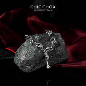 Raven Skull Core Chain Necklace