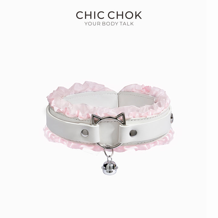 chicchok Black and red classic lace with collar, with traction, for couples