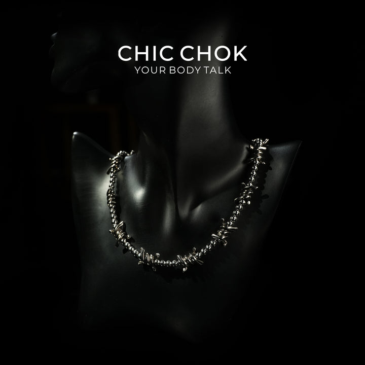 CHICCHOK [Steel Thorns] Heavy Metal Punk Necklace