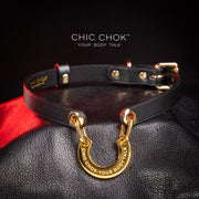 CHICCHOK [Classic C] Choker Fashion Harian Adjustable dengan Liontin Tapal Kuda Klasik