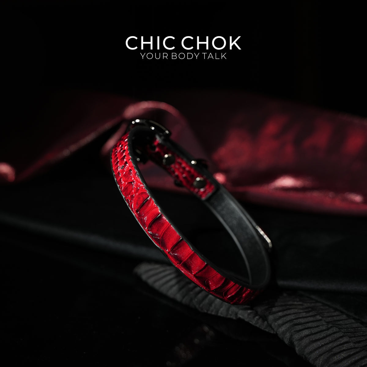 CHICCHOK [Flaming lilith]  Gothic style, punk style, fashionable leather choker