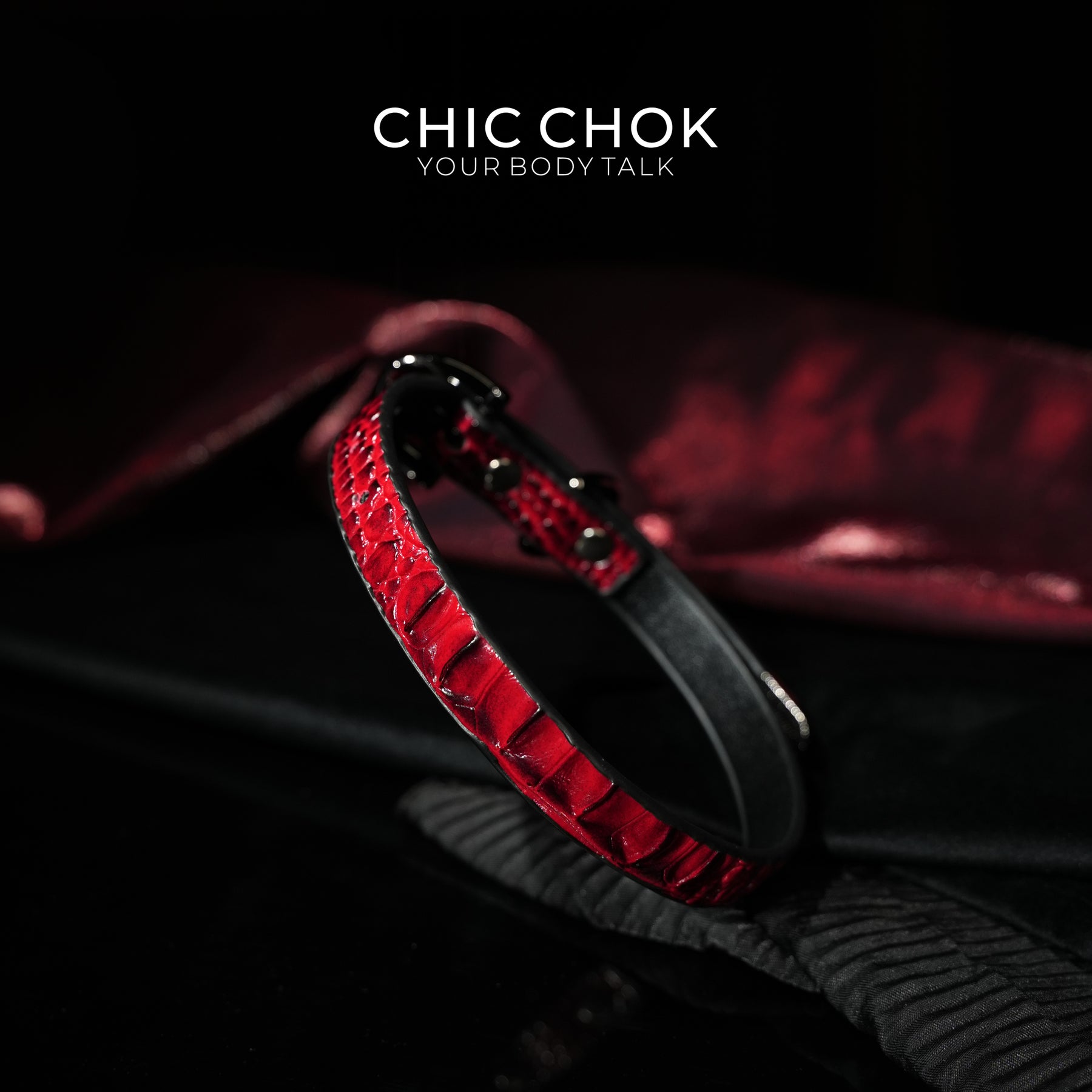 CHICCHOK [Flaming lilith]  Gothic style, punk style, fashionable leather choker